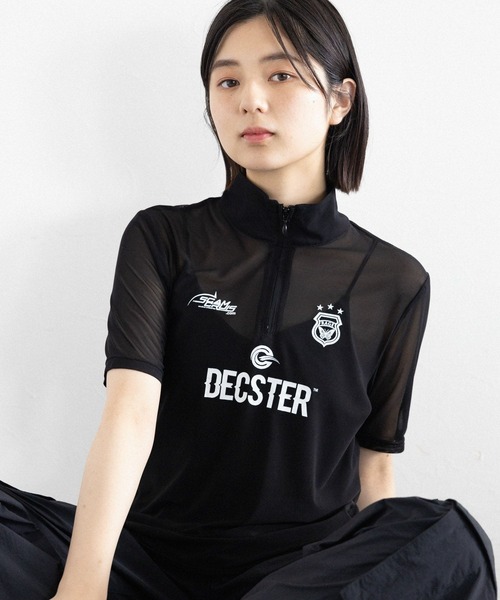 RAGEBLUE（レイジブルー）の「ユニフォームデザインシアーハーフジップ（Tシャツ/カットソー・レディース・ホワイト/ブラック・FREE）」の10枚目の写真