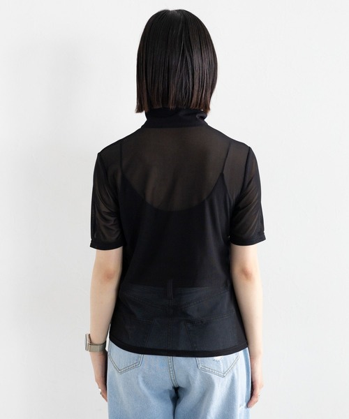 RAGEBLUE（レイジブルー）の「ユニフォームデザインシアーハーフジップ（Tシャツ/カットソー・レディース・ホワイト/ブラック・FREE）」の14枚目の写真