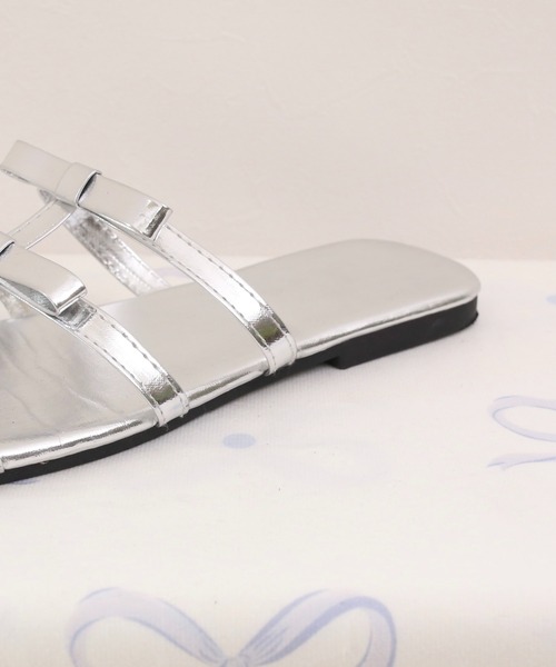 RiLi(リリ)の「フラットリボンサンダル【RL】(サンダル・レディース・ブラック/シルバー・23.5/24.5)」の11枚目の写真