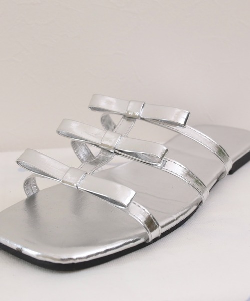 RiLi(リリ)の「フラットリボンサンダル【RL】(サンダル・レディース・ブラック/シルバー・23.5/24.5)」の10枚目の写真