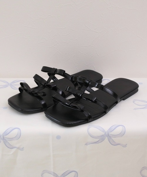 RiLi(リリ)の「フラットリボンサンダル【RL】(サンダル・レディース・ブラック/シルバー・23.5/24.5)」の13枚目の写真