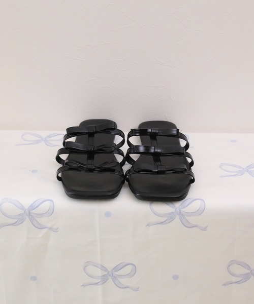 RiLi(リリ)の「フラットリボンサンダル【RL】(サンダル・レディース・ブラック/シルバー・23.5/24.5)」の7枚目の写真