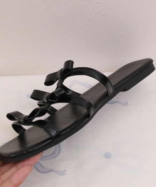 RiLi(リリ)の「フラットリボンサンダル【RL】(サンダル・レディース・ブラック/シルバー・23.5/24.5)」の14枚目の写真
