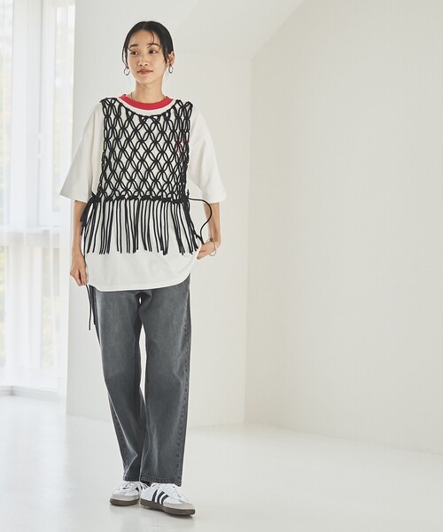 coen(コーエン)の「デニムストレートパンツ(デニムパンツ・レディース・ダークグレー/コバルトブルー・S/M/L)」の16枚目の写真