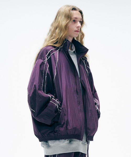 Wizzard（ウィザード）の「Wizzard ウィザード / CUT OFF TRACK JACKET セットアップカットオフトラックジャケット ジャージ / W24AW-BL040（ナイロンジャケット・メンズ・パープル/ブラック/ブルー・2）」の3枚目の写真