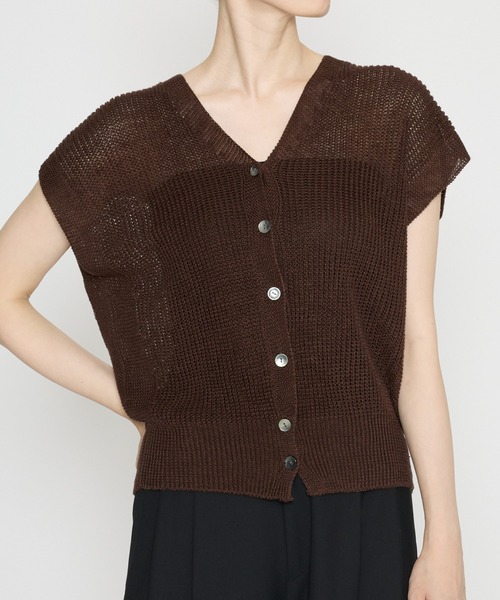 BARNYARDSTORM（バンヤードストーム）の「BARNYARDSTORM / リネンニットベスト / ハンドウォッシャブル（ニット/セーター・レディース・ブラウン/グリーン/ブラック・FREE）」の6枚目の写真