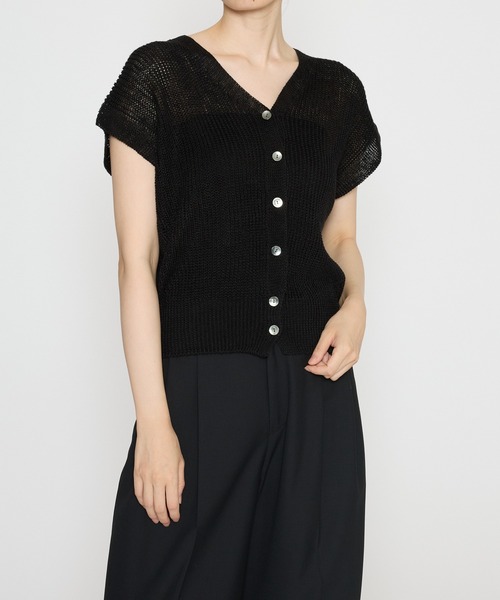 BARNYARDSTORM（バンヤードストーム）の「BARNYARDSTORM / リネンニットベスト / ハンドウォッシャブル（ニット/セーター・レディース・ブラウン/グリーン/ブラック・FREE）」の7枚目の写真