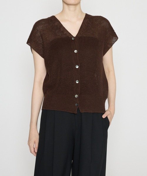 BARNYARDSTORM（バンヤードストーム）の「BARNYARDSTORM / リネンニットベスト / ハンドウォッシャブル（ニット/セーター・レディース・ブラウン/グリーン/ブラック・FREE）」の11枚目の写真