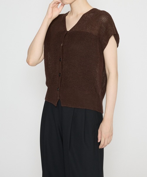 BARNYARDSTORM（バンヤードストーム）の「BARNYARDSTORM / リネンニットベスト / ハンドウォッシャブル（ニット/セーター・レディース・ブラウン/グリーン/ブラック・FREE）」の12枚目の写真