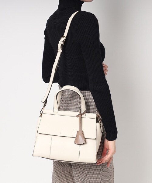 ESPERANZA（エスペランサ）の「★＼ガバッと開く／ダブルフラップ2WAYハンドバッグ（ハンドバッグ・レディース・アイボリー/ブラック/ダークブラウン・FREE）」の6枚目の写真