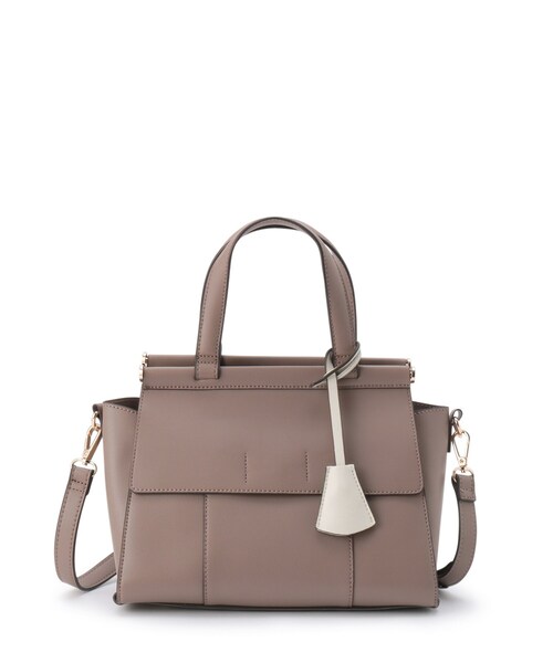 ESPERANZA（エスペランサ）の「★＼ガバッと開く／ダブルフラップ2WAYハンドバッグ（ハンドバッグ・レディース・アイボリー/ブラック/ダークブラウン・FREE）」の5枚目の写真