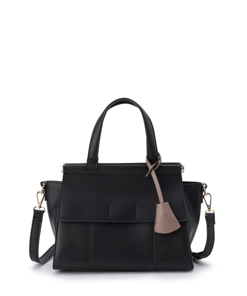 ESPERANZA（エスペランサ）の「★＼ガバッと開く／ダブルフラップ2WAYハンドバッグ（ハンドバッグ・レディース・アイボリー/ブラック/ダークブラウン・FREE）」の4枚目の写真