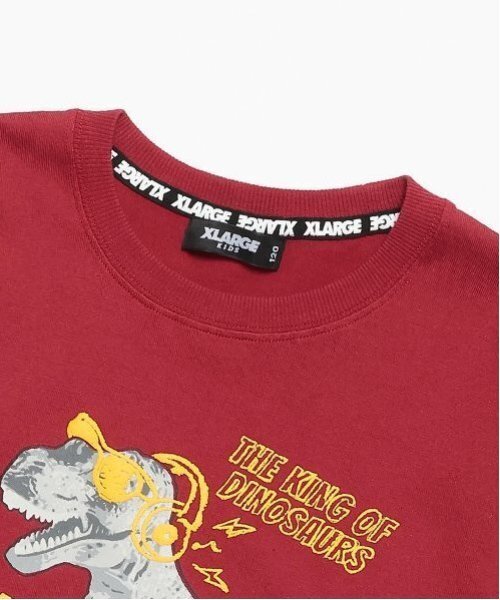 XLARGE KIDS（エクストララージキッズ）の「スケボー恐竜長袖Tシャツ（Tシャツ/カットソー・キッズ・ホワイト/ブラック/エンジ・120cm/130cm/140cm/80ｃｍ/90cm/110cm/100cm）」の5枚目の写真