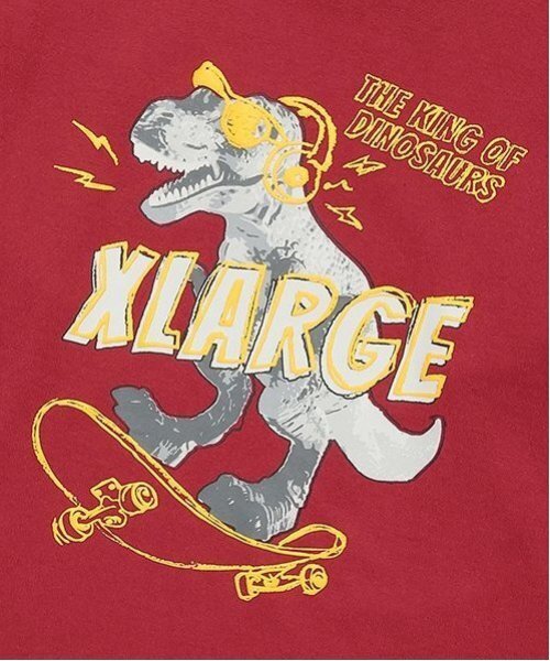 XLARGE KIDS（エクストララージキッズ）の「スケボー恐竜長袖Tシャツ（Tシャツ/カットソー・キッズ・ホワイト/ブラック/エンジ・120cm/130cm/140cm/80ｃｍ/90cm/110cm/100cm）」の6枚目の写真