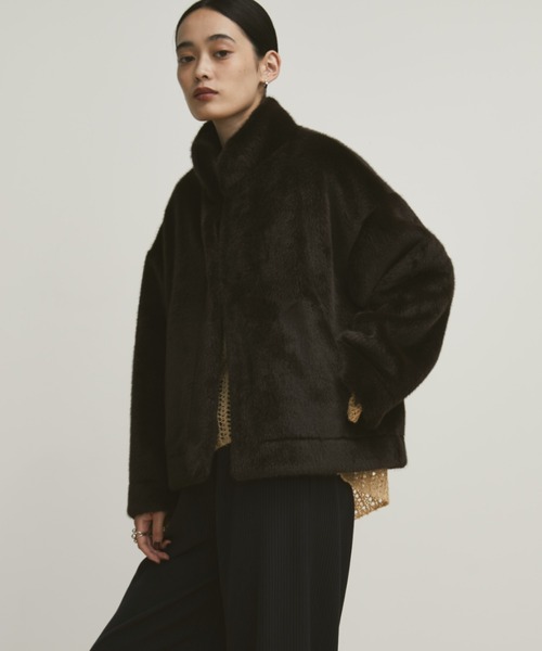 MERLOT（メルロー）の「ファーショートブルゾン（ブルゾン・レディース・ブラウン/ピンク・FREE）」の12枚目の写真