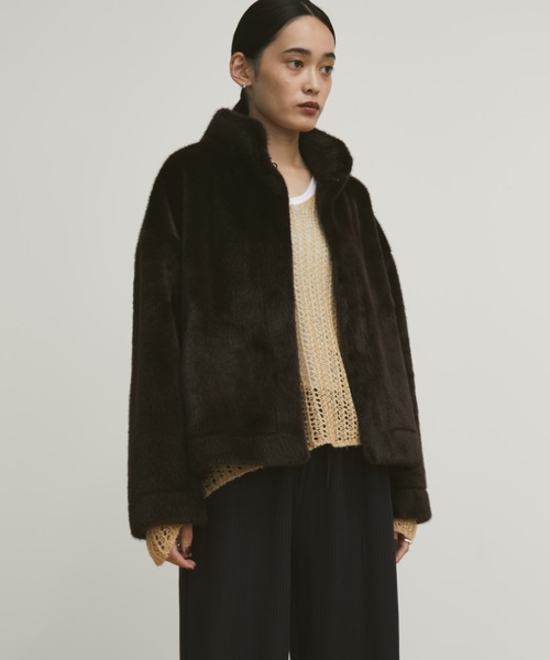 MERLOT（メルロー）の「ファーショートブルゾン（ブルゾン・レディース・ブラウン/ピンク・FREE）」の5枚目の写真