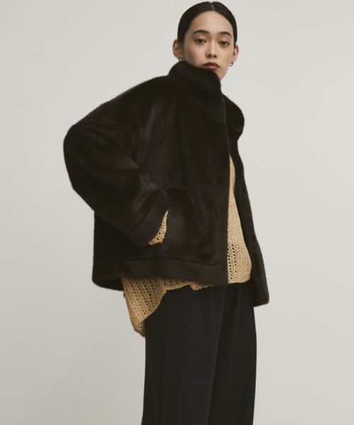 MERLOT（メルロー）の「ファーショートブルゾン（ブルゾン・レディース・ブラウン/ピンク・FREE）」の10枚目の写真