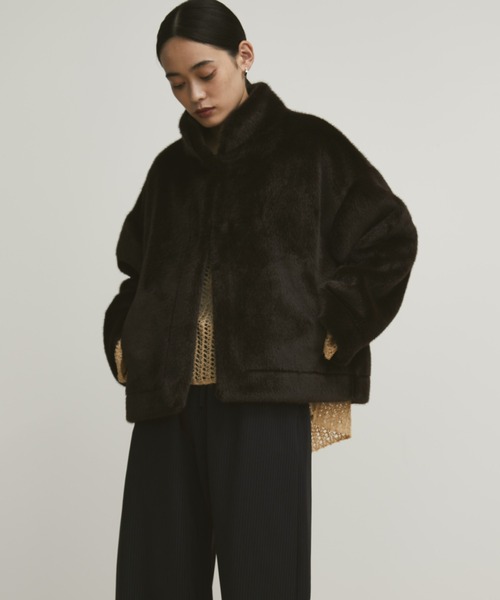 MERLOT（メルロー）の「ファーショートブルゾン（ブルゾン・レディース・ブラウン/ピンク・FREE）」の6枚目の写真