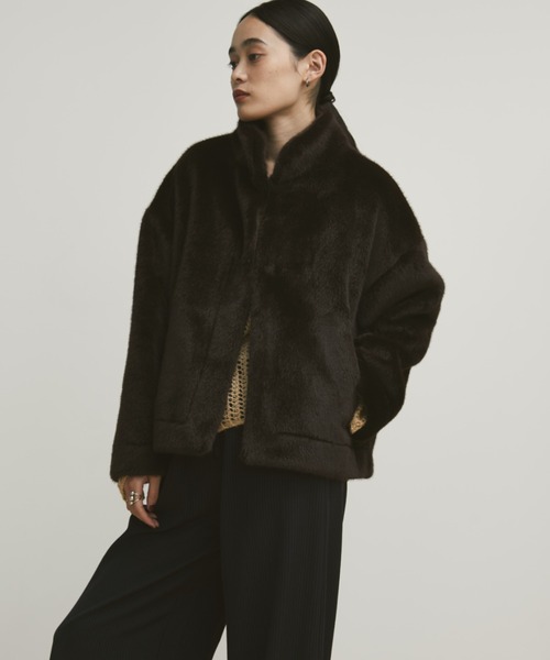 MERLOT（メルロー）の「ファーショートブルゾン（ブルゾン・レディース・ブラウン/ピンク・FREE）」の8枚目の写真