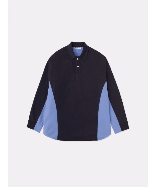SOFTHYPHEN(ソフトハイフン)の「KNIT POLO OVER SIZED L/S SHIRT(シャツ/ブラウス・メンズ・ネイビー/カーキ・01/02/03)」の9枚目の写真