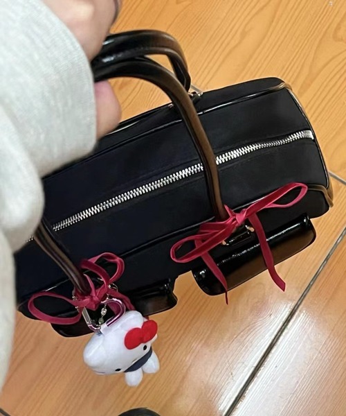 Teem Store（チームストア）の「スクエア ボストンリボンミニバッグ（ボストンバッグ・レディース・ブラック/ブラック系その他・F）」の15枚目の写真