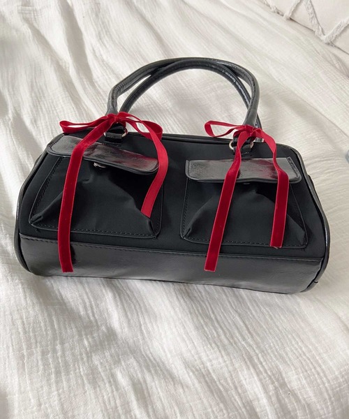 Teem Store（チームストア）の「スクエア ボストンリボンミニバッグ（ボストンバッグ・レディース・ブラック/ブラック系その他・F）」の18枚目の写真