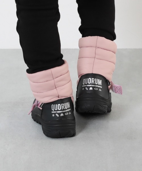 devirock（デビロック）の「防滑 撥水 中綿スノーブーツ(ボアインソール付き)（ブーツ・キッズ・ライトグレー/ピンク系3/ブラック・17.0cm/18.0cm/19.0cm/20.0cm/21.0cm/22.0cm/23.0cm）」の3枚目の写真