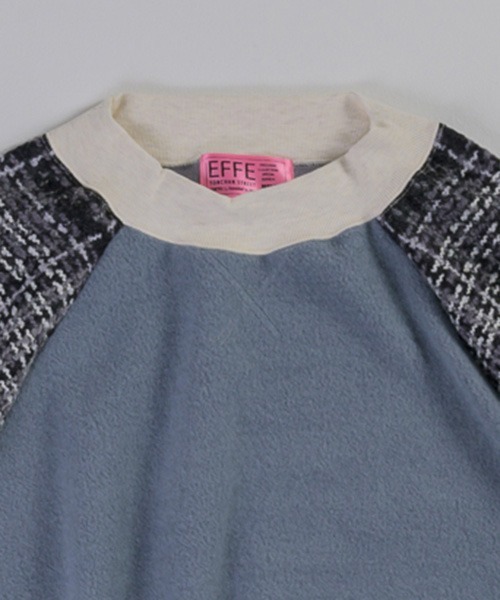 EFFECTEN（エフェクテン）の「msw1548-Tweed Check Switching Brushed Sweat ラグランスウェット（スウェット・メンズ・グレー系その他/ブラック×グレー・FREE）」の15枚目の写真