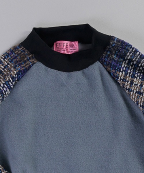 EFFECTEN（エフェクテン）の「msw1548-Tweed Check Switching Brushed Sweat ラグランスウェット（スウェット・メンズ・グレー系その他/ブラック×グレー・FREE）」の18枚目の写真