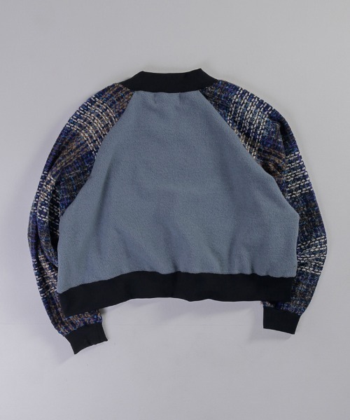 EFFECTEN（エフェクテン）の「msw1548-Tweed Check Switching Brushed Sweat ラグランスウェット（スウェット・メンズ・グレー系その他/ブラック×グレー・FREE）」の20枚目の写真