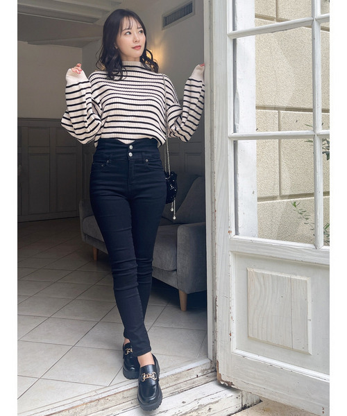 MIIA（ミーア）の「ボリュームスリーブニット（ニット/セーター・レディース・グレー/モカ/マルチ/オフホワイト/ブラック・FREE）」の10枚目の写真