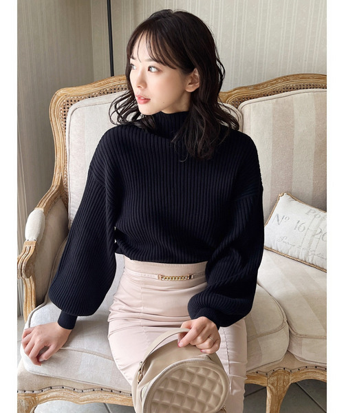 MIIA（ミーア）の「ボリュームスリーブニット（ニット/セーター・レディース・グレー/モカ/マルチ/オフホワイト/ブラック・FREE）」の15枚目の写真