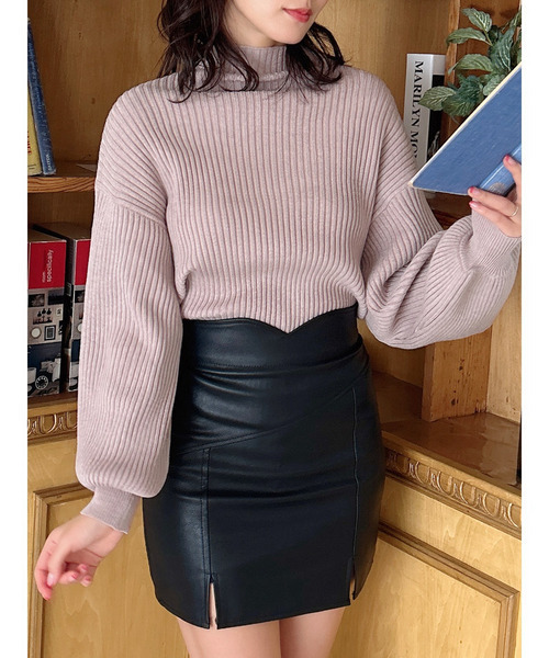 MIIA（ミーア）の「ボリュームスリーブニット（ニット/セーター・レディース・グレー/モカ/マルチ/オフホワイト/ブラック・FREE）」の22枚目の写真