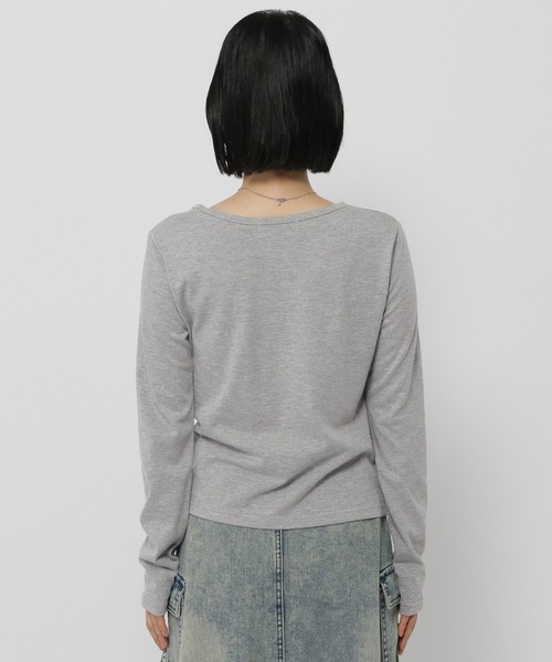 3.3 Field Trip (3.3フィールドトリップ)の「3.3 Field Trip/シャーリングリボン長袖T(Tシャツ/カットソー・レディース・グレー/ホワイト/ブラック・FREE)」の22枚目の写真