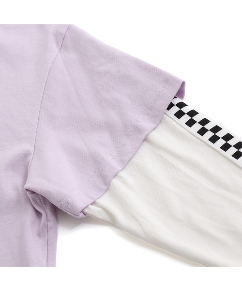SISTER JENNI（SISTER JENNI）の「【コットン100％】ラインそでレイヤード風ロンT（Tシャツ/カットソー・キッズ・ラベンダー/オフホワイト/ブラック・160cm/150cm/130cm/140cm）」の19枚目の写真
