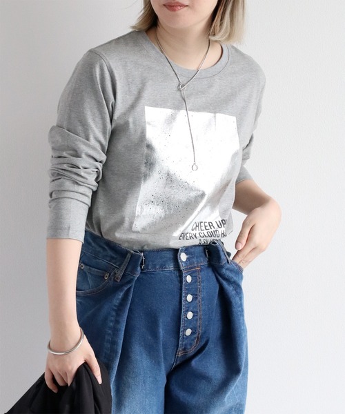 cepo(セポ)の「ハクプリントロングスリーブTee(Tシャツ/カットソー・レディース・ブラック/グレー/オフホワイト・M)」の3枚目の写真