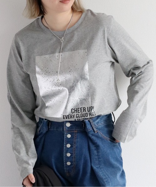 cepo(セポ)の「ハクプリントロングスリーブTee(Tシャツ/カットソー・レディース・ブラック/グレー/オフホワイト・M)」の15枚目の写真