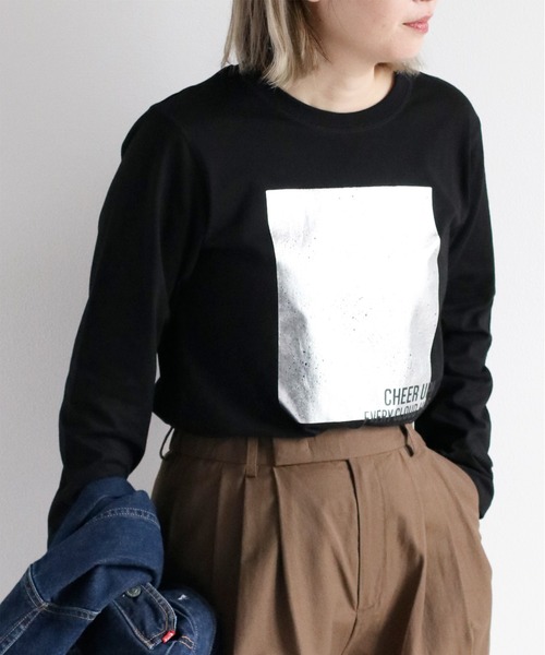 cepo(セポ)の「ハクプリントロングスリーブTee(Tシャツ/カットソー・レディース・ブラック/グレー/オフホワイト・M)」の8枚目の写真