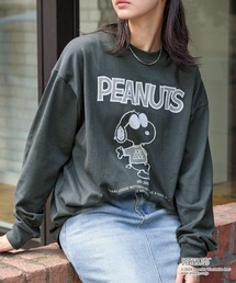 新品　NEW ERA SNOOPY PEANUTS プリント 長袖シャツ 長袖 オーバーサイズド コットン Tシャツ PEANUTS ピーナッツ