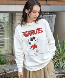 SNOOPY（スヌーピー）の「【PEANUTS / SNOOPY】別注 ピーナッツ スヌーピー ヴィンテージプリント オーバーサイズロンT（Tシャツ/カットソー）」