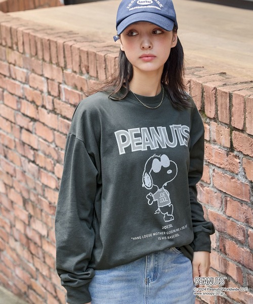 スヌーピー オーバーサイズTシャツ ネイビー 楽天市場】スヌーピー Tシャツ BIG ロング丈 オーバーサイズ