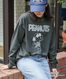 PEANUTS（ピーナッツ）の「【PEANUTS / SNOOPY】別注 ピーナッツ スヌーピー ヴィンテージプリント オーバーサイズロンT（Tシャツ/カットソー）」