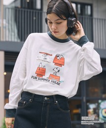 PEANUTS（ピーナッツ）の「【PEANUTS   SNOOPY】別注 ピーナッツ スヌーピー ヴィンテージプリント オーバーサイズロンT（Tシャツ/カットソー）」
