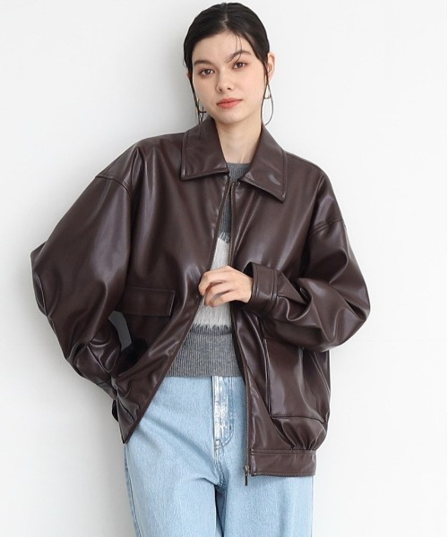 【セール】【環境にやさしい】合皮BIGブルゾン（ブルゾン）｜THE SHOP TK （ザ ショップ ティーケー ）