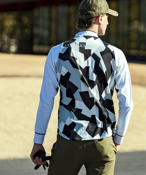 【セール】LUXEAKMPLUS(リュクスエイケイエムプラス)ゴルフ カモ柄モックネックロングTシャツ（Tシャツ/カットソー）｜LUXEAKMPLUS（リュクスエイケイエムプラス）