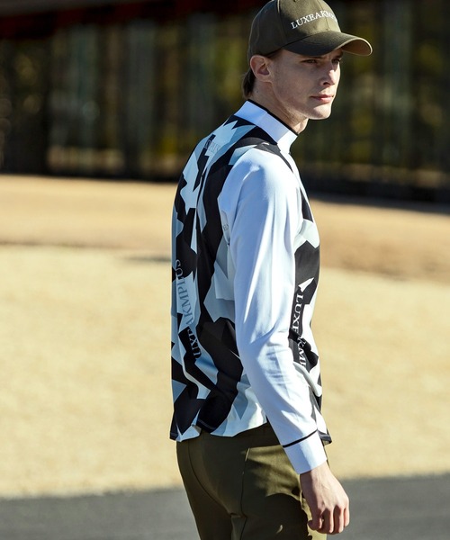 【セール】LUXEAKMPLUS(リュクスエイケイエムプラス)ゴルフ カモ柄モックネックロングTシャツ（Tシャツ/カットソー）｜LUXEAKMPLUS（リュクスエイケイエムプラス）