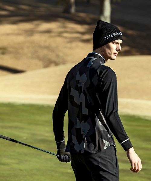 【セール】LUXEAKMPLUS(リュクスエイケイエムプラス)ゴルフ カモ柄モックネックロングTシャツ（Tシャツ/カットソー）｜LUXEAKMPLUS（リュクスエイケイエムプラス）