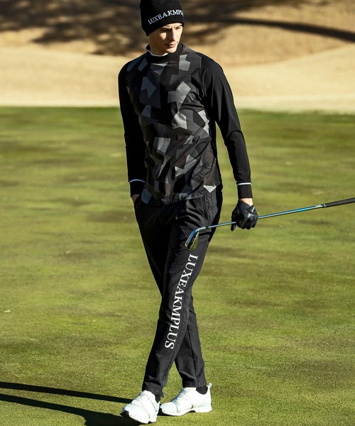 【セール】LUXEAKMPLUS(リュクスエイケイエムプラス)ゴルフ カモ柄モックネックロングTシャツ（Tシャツ/カットソー）｜LUXEAKMPLUS（リュクスエイケイエムプラス）