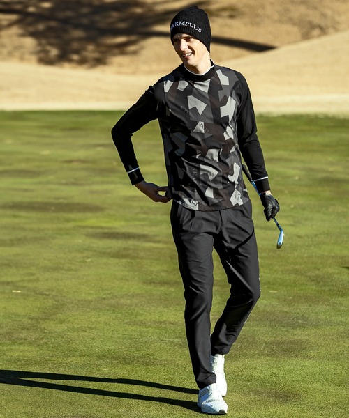 【セール】LUXEAKMPLUS(リュクスエイケイエムプラス)ゴルフ カモ柄モックネックロングTシャツ（Tシャツ/カットソー）｜LUXEAKMPLUS（リュクスエイケイエムプラス）