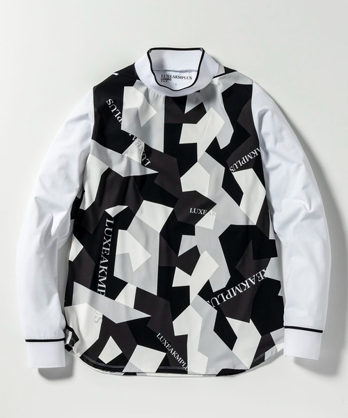 【セール】LUXEAKMPLUS(リュクスエイケイエムプラス)ゴルフ カモ柄モックネックロングTシャツ（Tシャツ/カットソー）｜LUXEAKMPLUS（リュクスエイケイエムプラス）